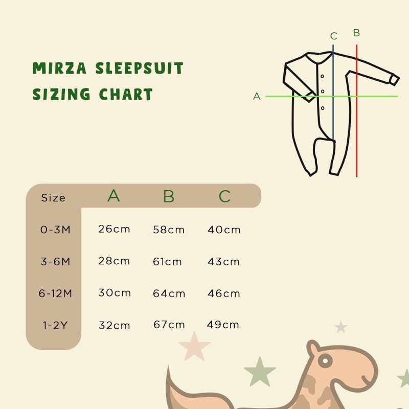 SLEEPSUIT KAKI TUTUP BAYI PUER'S GAVE (SLEEPSUIT/JUMPER/ROMPER BAYI)