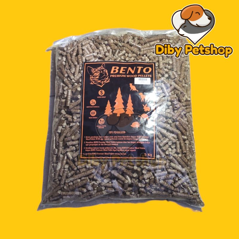 BENTO PREMIUM WOOD PELLET PASIR KUCING WOOD PELLET 5KG