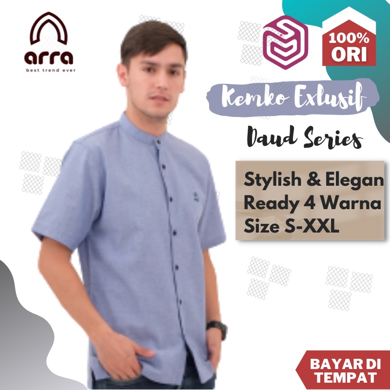 Baju Kemeja Koko Pria Kurta Pakistan Dewasa Lengan Pendek Arra Daud Series Baju Kokoh Muslim Terbaru