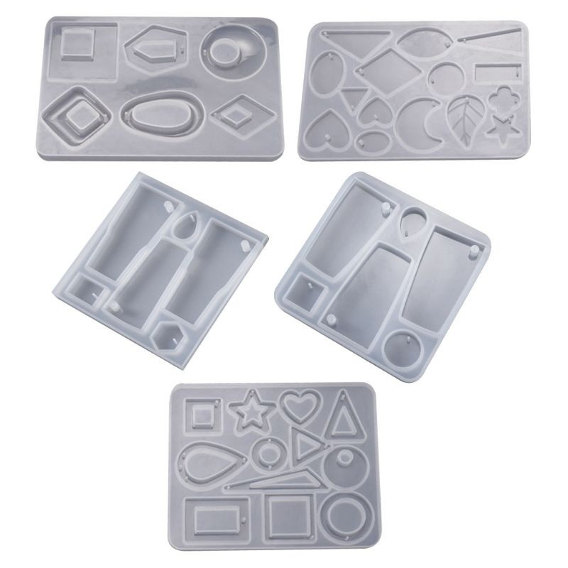 Glitter 5 Pcs/set Irregular Earring Pendant Jewelry Making Accessories Silicone Mold Set DIY Crystal Epoxy Molds