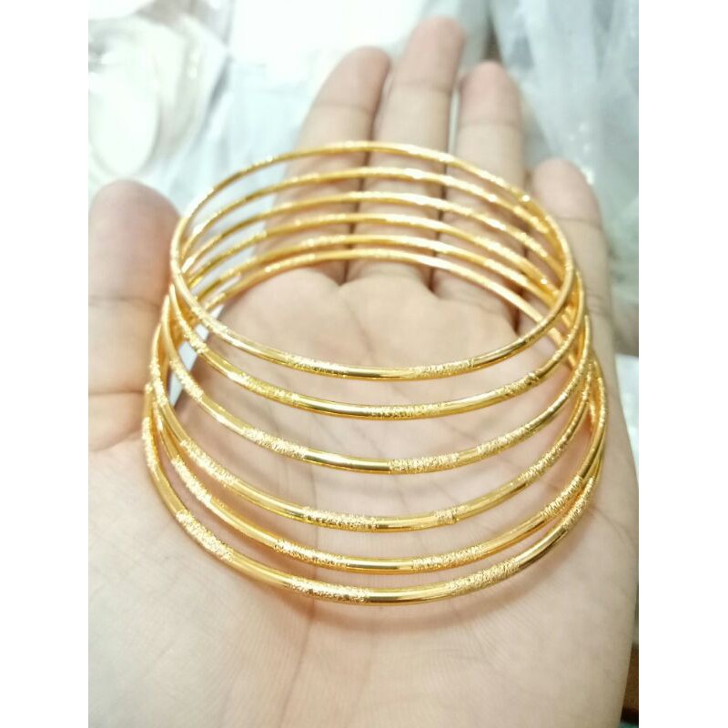 gelang xuping keroncong pasir set isi 6 pcs lapis mas 24K
