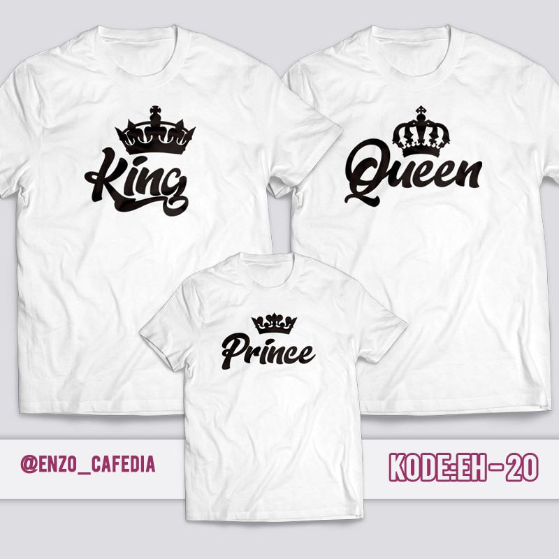 Baju Kaos Keluarga Custom Anak Dewasa Desain Kaos King Queen Gratis Ganti Nama Tulisan Shopee Indonesia