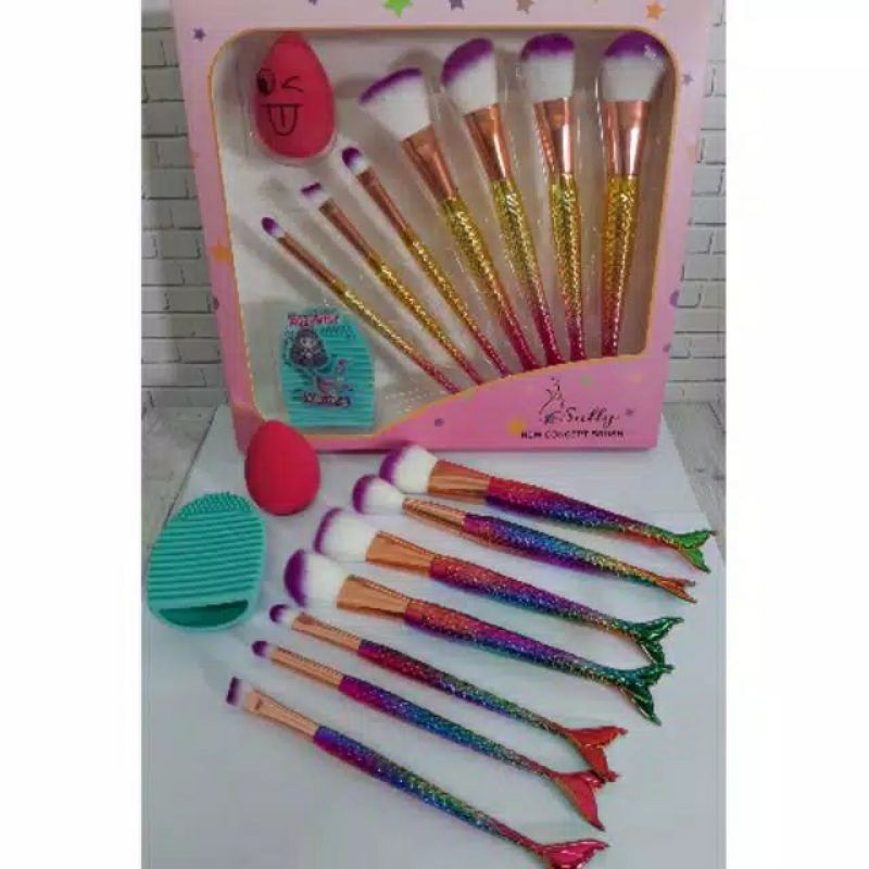 KUAS/BRUSH MERMAID SET 9 IN 1 NEW CONCEPT BRUSH