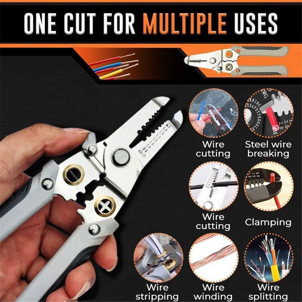 Wonder Wire Stripper Repair Working Tool Non-Slip Grip Handle Crimper Pincers
