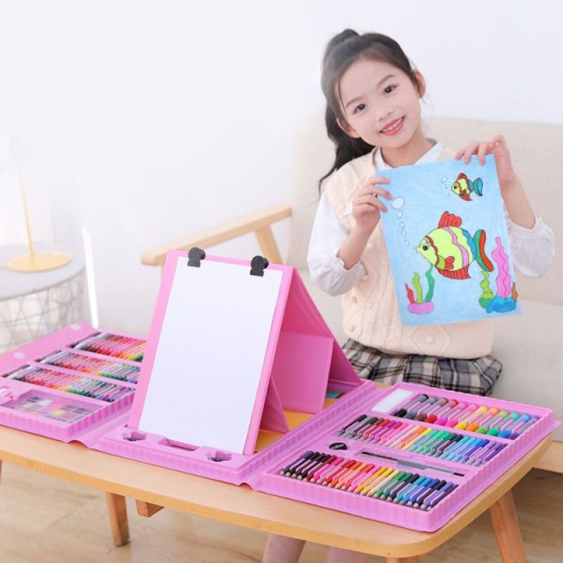 MJ88 Crayon Set 208 Pcs Alat Lukis Set Peralatan Menggambar Anak Super Murah