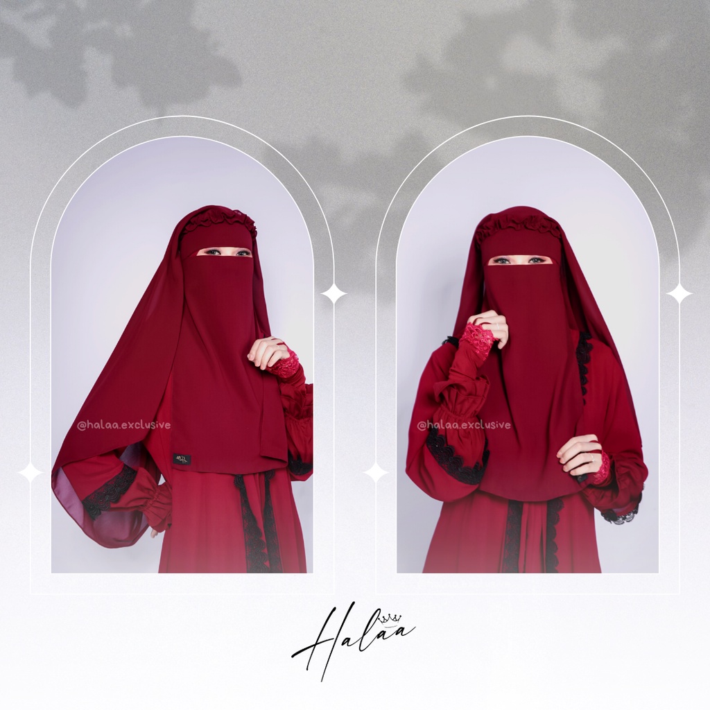 NIQAB CADAR LONG YAMAN KRIWIL SIFON SILKY / SIFON PREMIUM BY HALAA