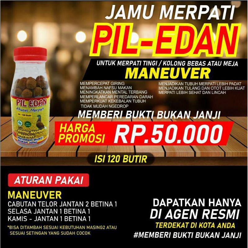 PIL EDAN JAMU MERPATI KOLONGAN ENTRI SLANKER ISI 120 ORIGINAL