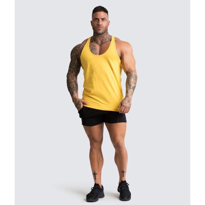 Singlet Oversize Tali Kecil Gym olahraga fitness muscle Tank top pria