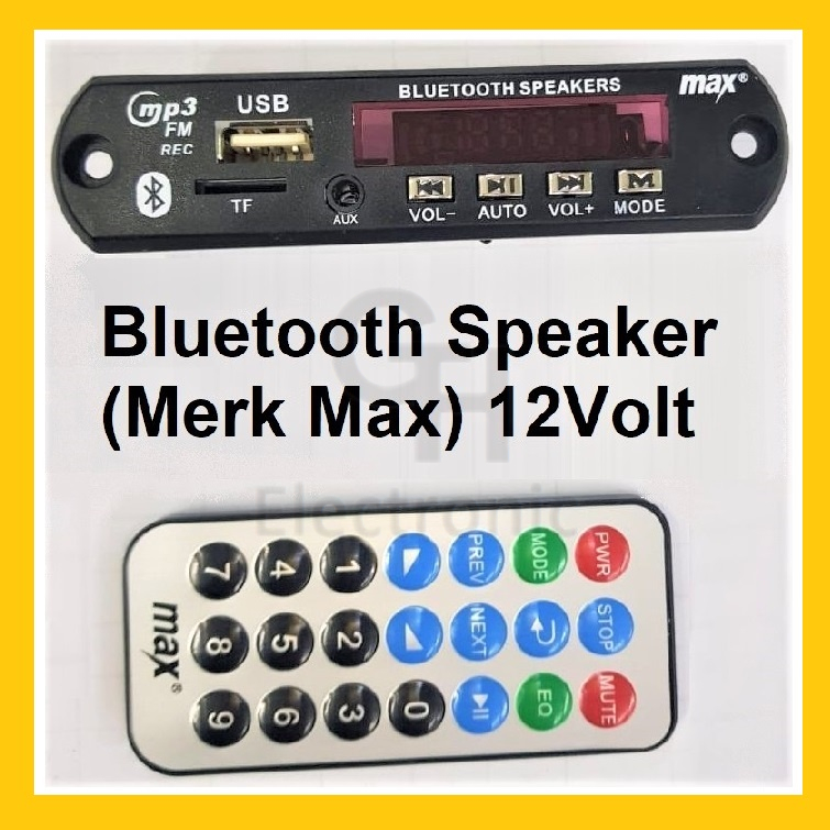 Kit Module Mp3 Bluetooth (Merk Max Putih) 12Volt - - Mp3 12V bluetooth 5.0 FM radio TF card USB AUX 