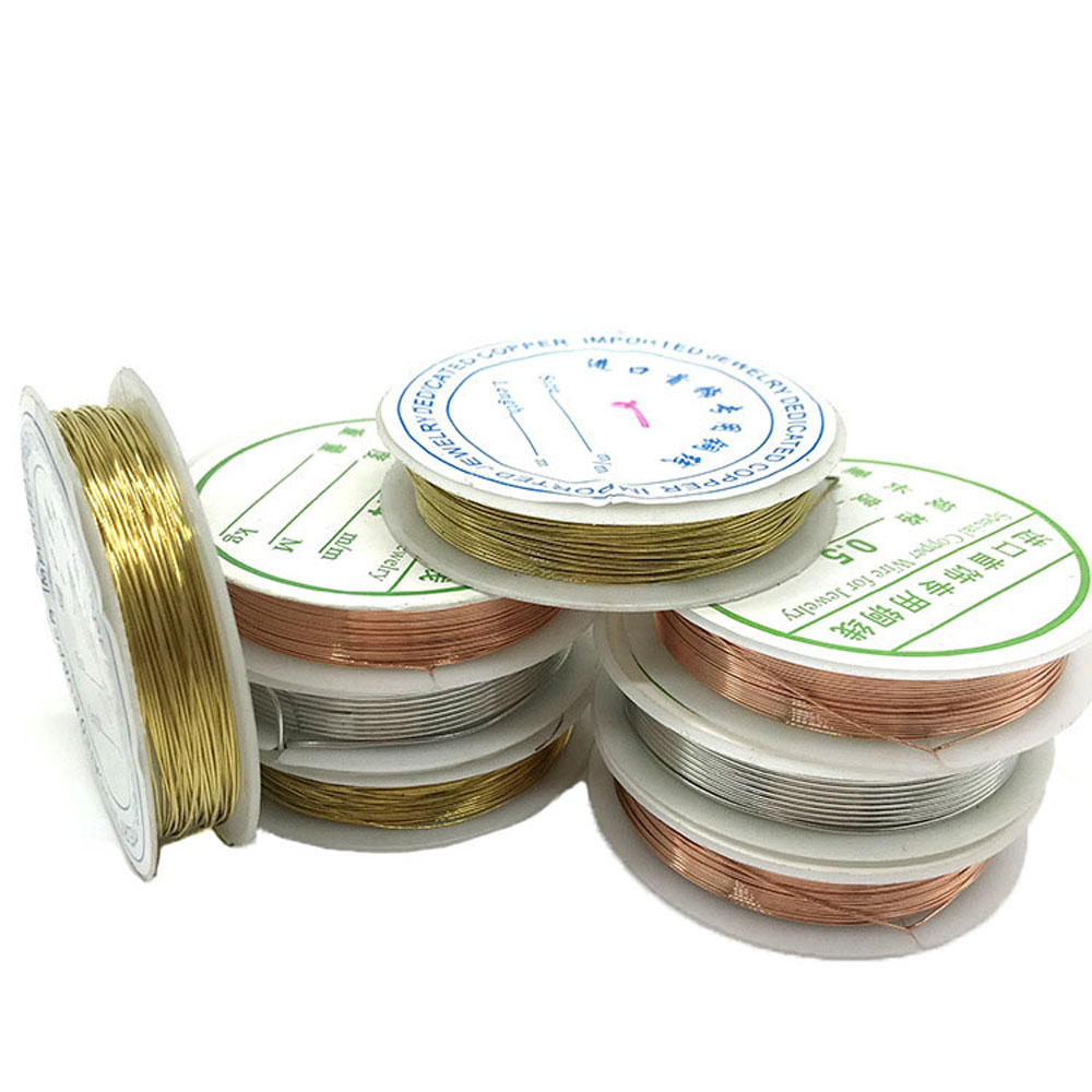 1 Rol Kawat Tembaga 0.2 / 0.25 / 0.3 / 0.4 / 0.5 / 0.6 / 0.8 1mm Untuk Membuat Perhiasan Kalung Handmade DIY