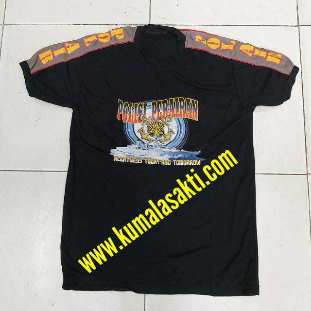 Kaos Pol Air Hitam Kombinasi Oblong