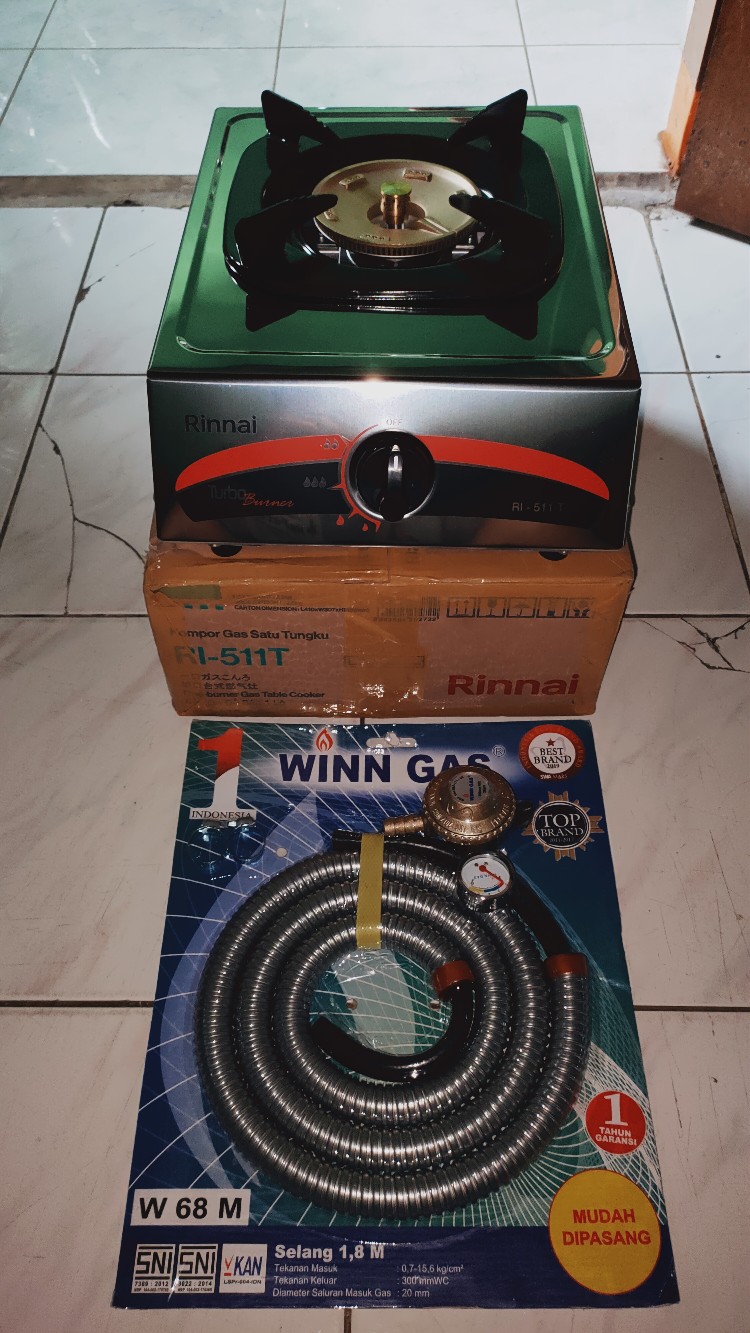 Kompor Rinnai Ri 511t Api Turbo<br />stainless 1 Tungku Kitchen Gas Stove Ri-511t Api Besar Original Asli