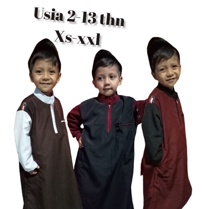 jubah gamis anak laki laki kombinasi/gamis terbaru anak 2-13 thn