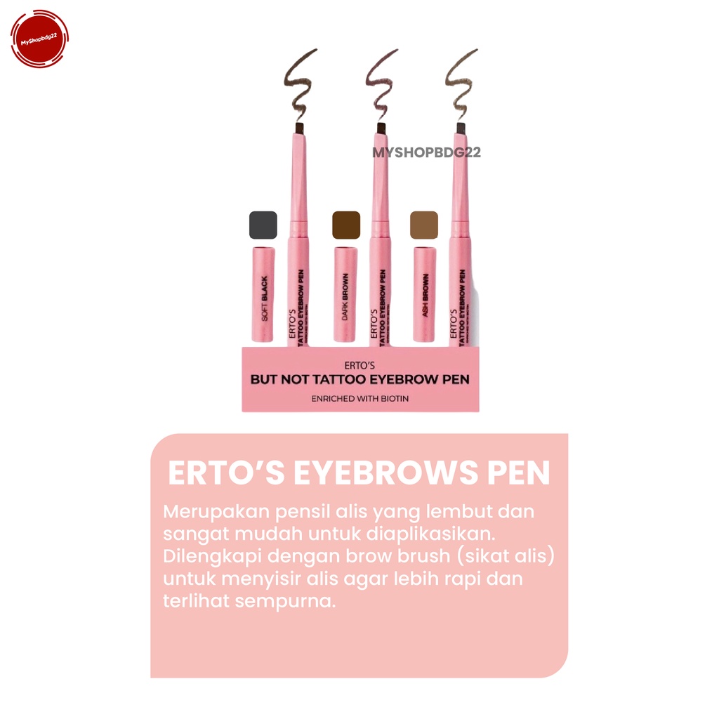 Ertos Eyebrows Pen Pensil Alis Perlengkapan Makeup Kecantikan Wajah Kosmetik Mata By Myshopbdg22