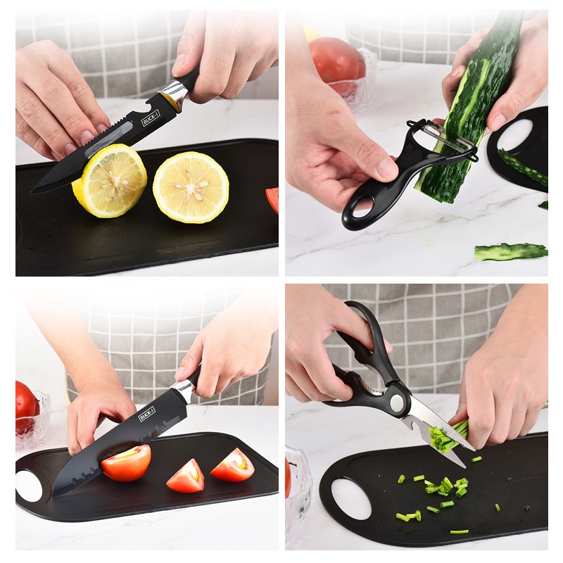 LCX PISAU SET 7 IN 1 TALENAN /Poenscae KITCHEN KNIFE SET / Pisau Dapur Set FREE TALENAN MURAH /VS