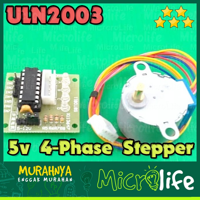 5V 4-PHASE STEPPER MOTOR + ULN2003 DRIVER MODULE