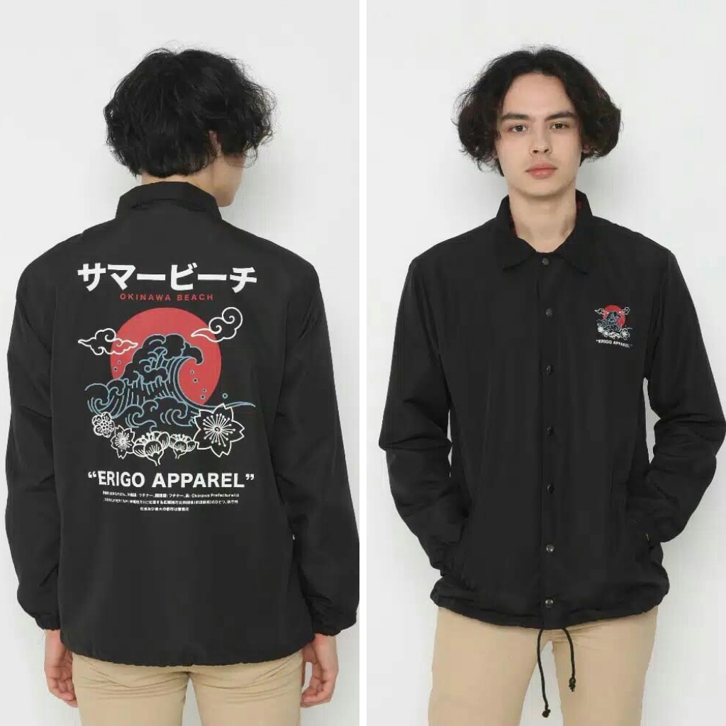 Jaket Coach Apparel Parasut Taslan Cream Bike-8