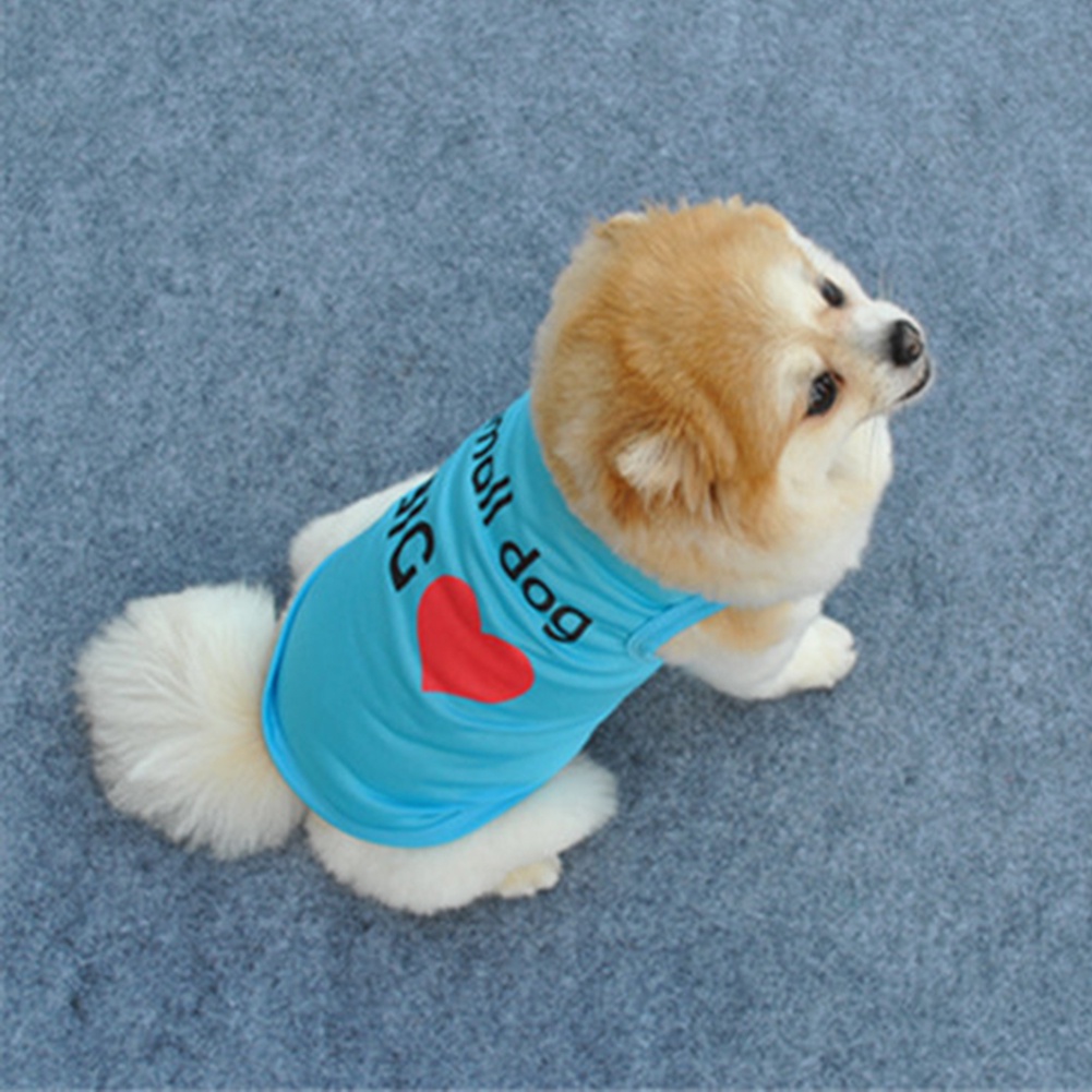 Rompi Anjing / Kucing Peliharaan Ultra Tipis Breathable Motif Print Hati Besar Untuk Musim Panas