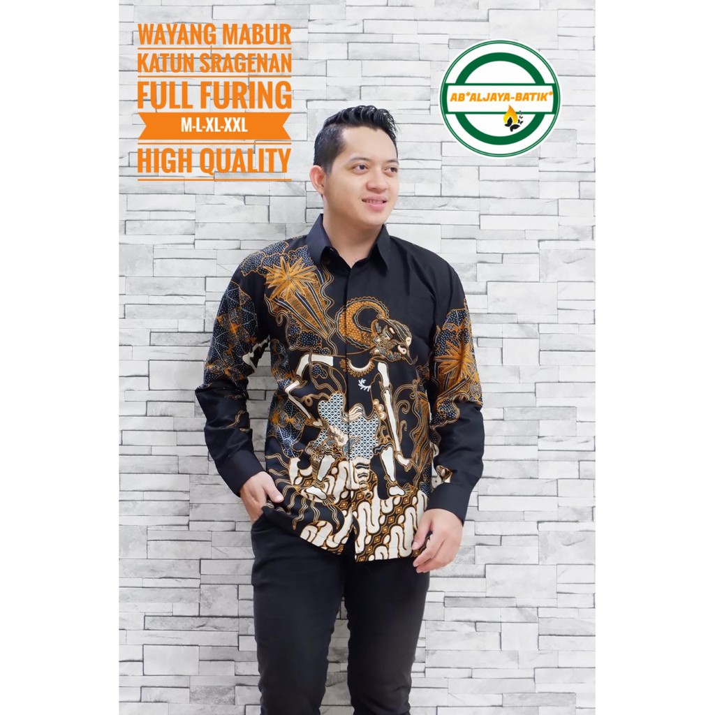 BATIK WAYANG BAJU kemeja batik pria lengan panjang pendek SOLO modern PREMIUM BSO OFFICIAL