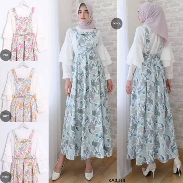 GAMIS LEEVEN WAVE FIT TO L GAMIS WANITA DRESS MUSLIM FASHION WANITA FASHION MUSLIM TERBARU ORI