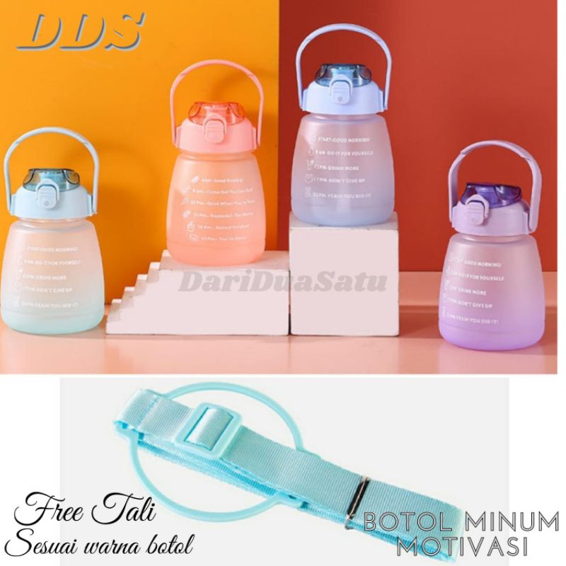 Botol Minum Motivasi Quifit 1.2 Liter Botol Air Minum Penanda Pengingat Waktu