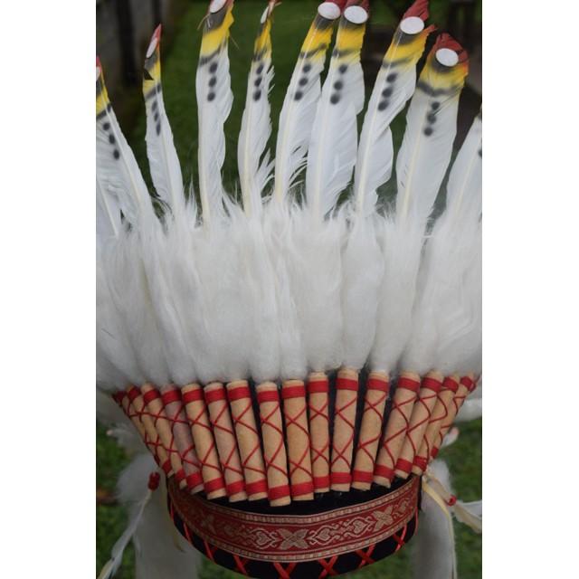 TOPI INDIAN - INDIAN HEADDRESS SMALL ANGSA BILABONG ORANGE KUNING PUTIH TUTUL