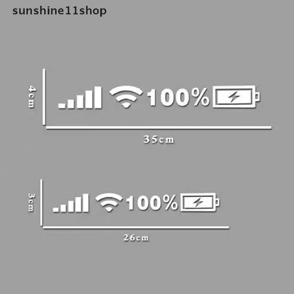 Sho Stiker Decal Vinyl Motif Tulisan Wifi Level Baterai Untuk Kaca Belakang Mobil
