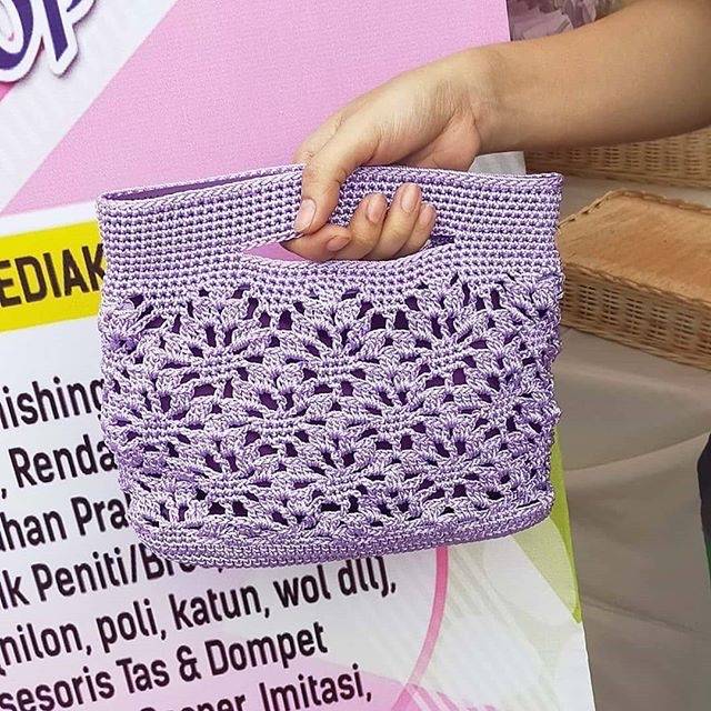 Tas rajut Evalia ~ Lilac