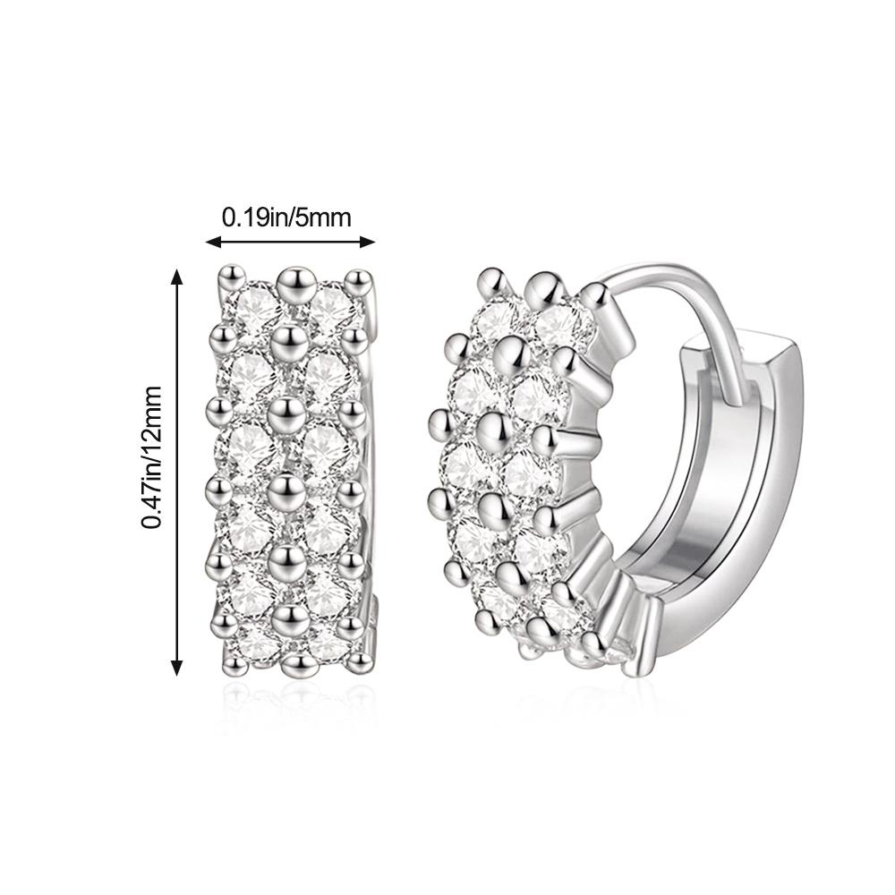 R-bunga Berlian Anting Perak Daith Keong Snug Hidung Cincin Cubic Zirconia Tubuh Perhiasan Huggie Hoop Earring Shiny Zircon Ear Buckle