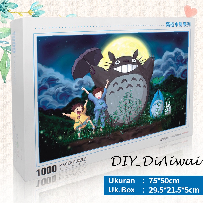 Puzzle Jingsaw 1000 pcs kayu Uk.75 x 50cm - TOTORO HAPPINESS