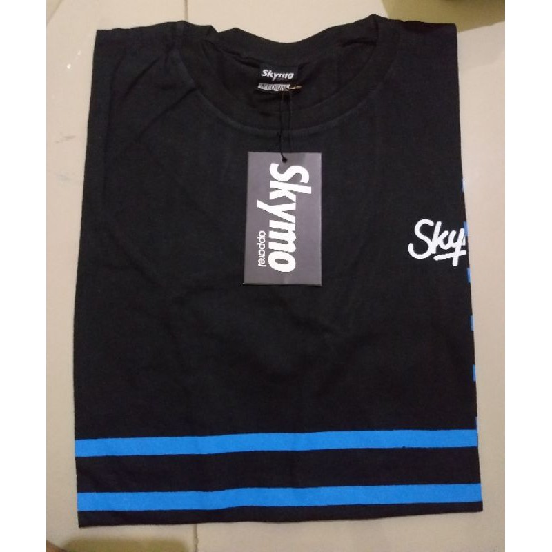 [TERLARIS] BIG SIZE Kaos T-shirt SKYMO BAJU ATASAN MOTIF GARIS Cotton Combed 30s Premium Kado Hadiah