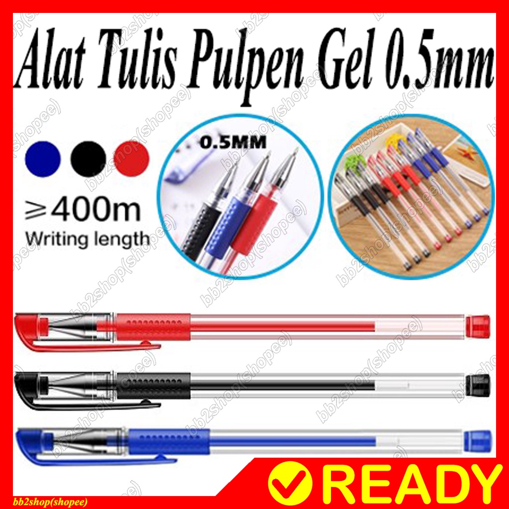 

Gel Pen Pulpen Pena Ink Ujung 0.5mm 0.5 mm Ballpoint Murah Color Warna Bolpen Alat Tulis Kantor Sekolah