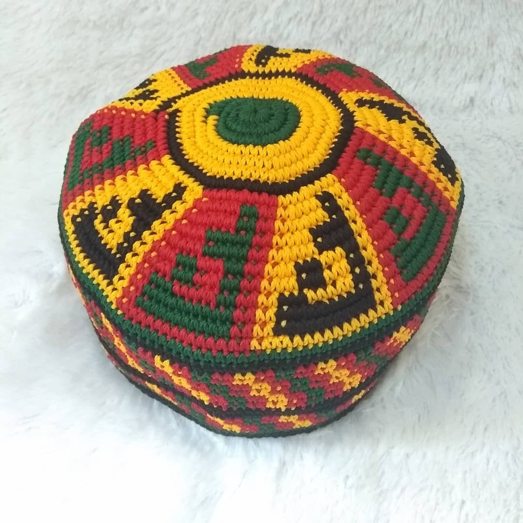 Peci Rajut Songkok Kopiah Peirajut Motif Aceh