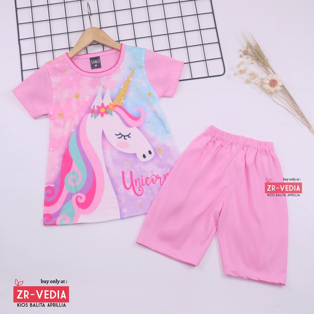 Setelan Momo Kids Size 1-10 Tahun / EXPORT Quality Baju Karakter Kaos Lengan Pendek Celana Pendek