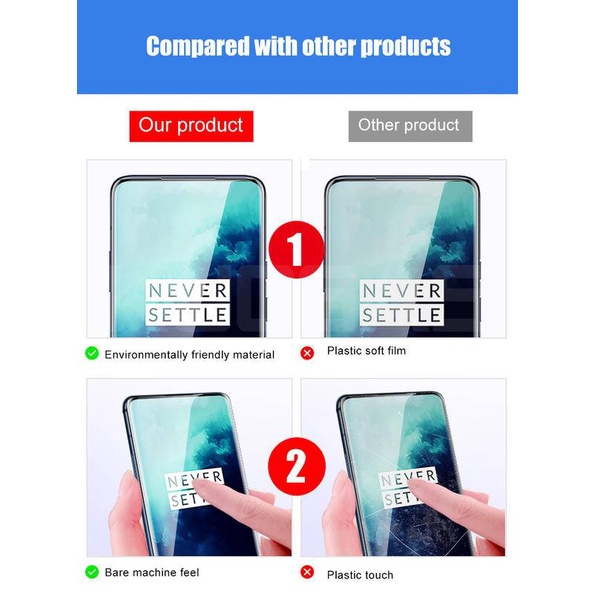 2pcs Pelindung Layar Hydrogel 1100d Untuk Oneplus 7t / 7 Pro / 7 / 7t Pro / 6t / 6 / 5t / 5 / 8 / 9t Pro