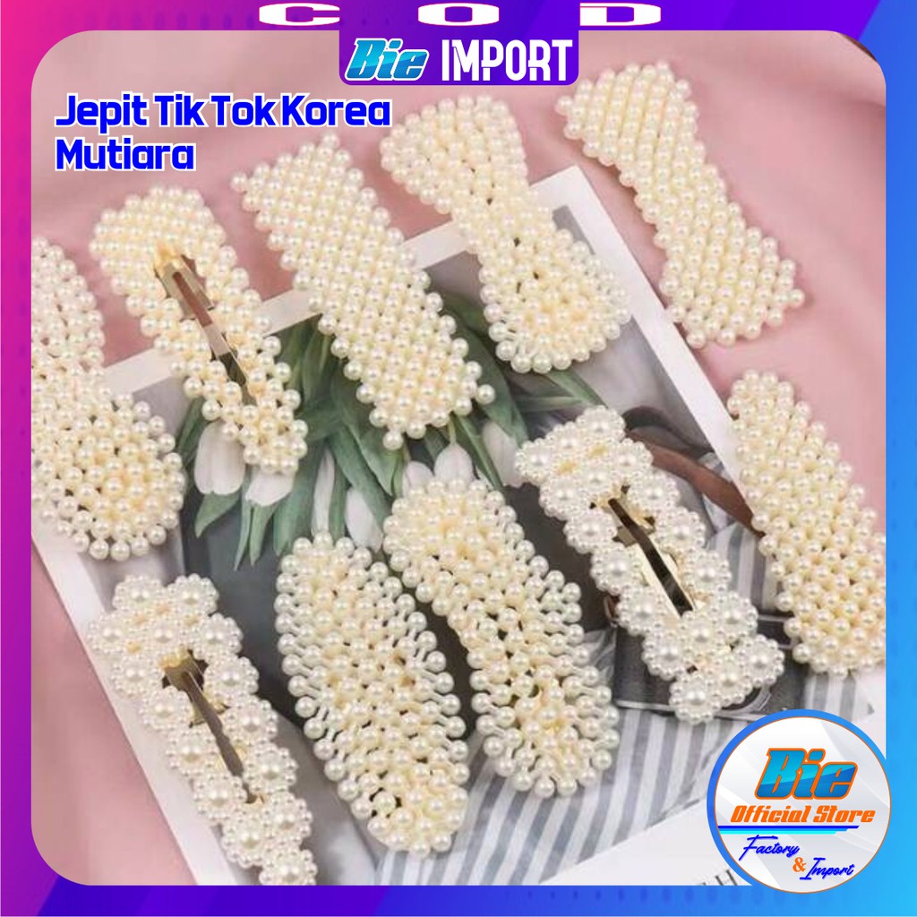 Jepit Rambut TikTok Korea Mutiara Premium Impor Best Seller