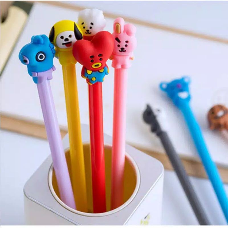

KPOP BTS BT21 Mang Cute Blue Ink Gel Kawaii Cartoon Bullpoint