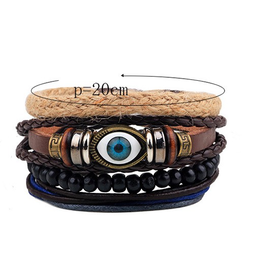 LRC Gelang Personality Coffee Eye Decorated Hand-woven C66622