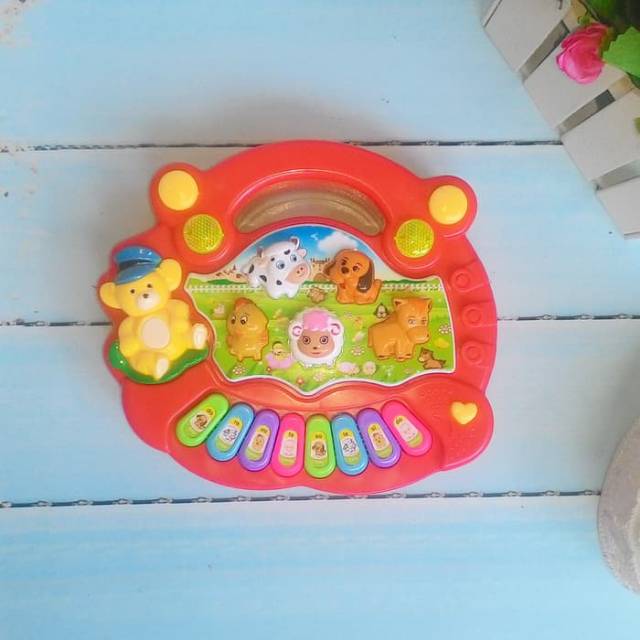 Mainan anak animal farm suara binatang hewan dan berbunyi piano hewan baby toys