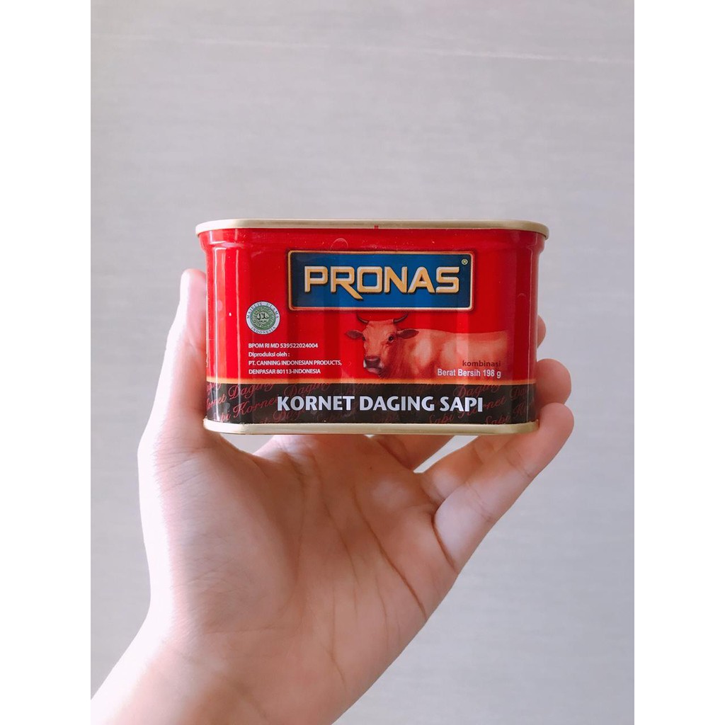 

Pronas Kornet Kaleng Daging Sapi 198g / Corned Beef Pronas 198 gram / Kornet Sapi Pronas Kecil