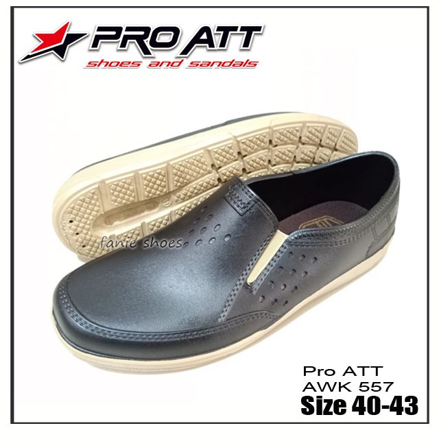 Sepatu Pro ATT AWK 557 Pria 40-43 Hitam PVC Karet Pria Kerja / Sepatu Sneakers Slip On Pria Karet