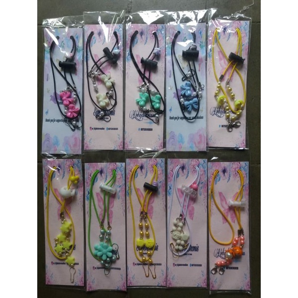 STRAP MASK STRAP MASKER NAMA Banyak Warna II KONEKTOR HIJAB STRAPMASK ANAK KARAKTER-Strap Mask Bijian