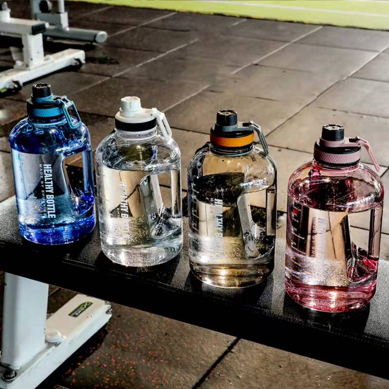 Botol Minum Fitness Sports Botol Jumbo 2200ml Water Bottle Straw Portable 9913