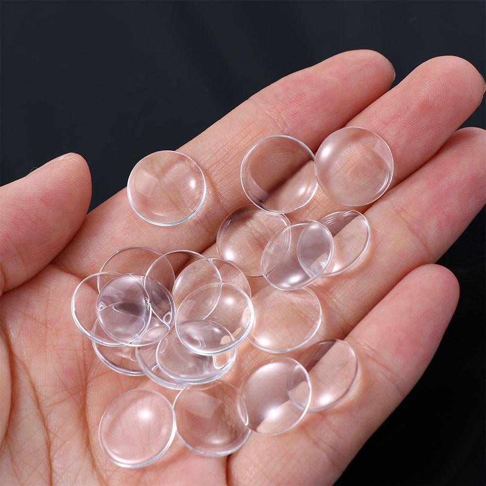 Quinton Glass Eye Chips Boneka Aksesoris Cabochon 14mm Flat Back Round Clear Glass Penutup Mata Boneka