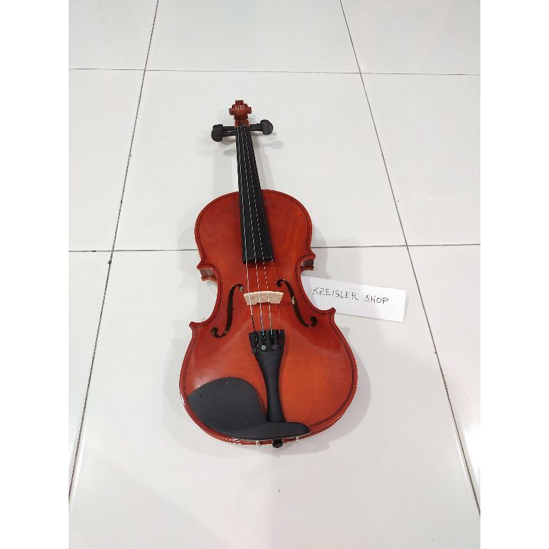 Biola Dluxe violin biola merk Deluxe dengan case rosin bow siap pakai size 4/4 3/4 1/2 1/4 dan 1/8