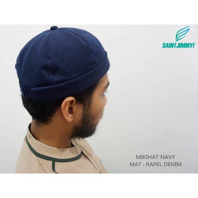 Topi havy peci polos / topi peci premium / topi muslim / topi tauhid / topi pria hitam putih biru