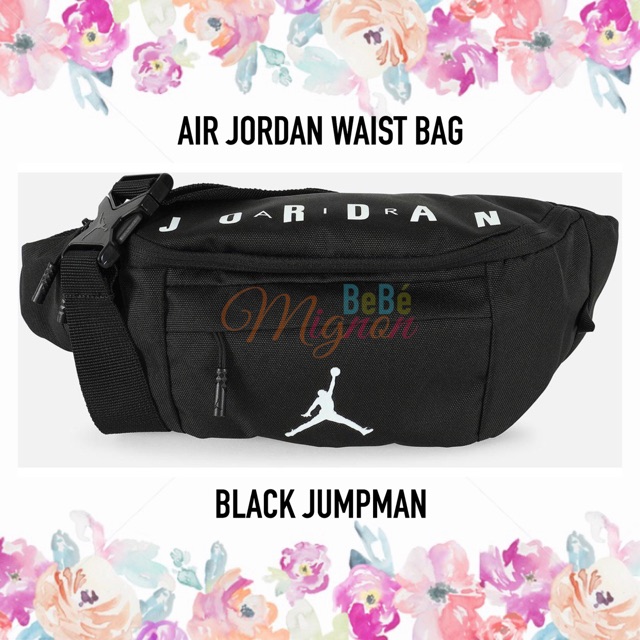 AIR JORDAN CROSS BODY BAG ORIGINAL - BLACK JUMPMAN / WAIST BAG CANVAS / Tas Pinggang Bahu Selempang