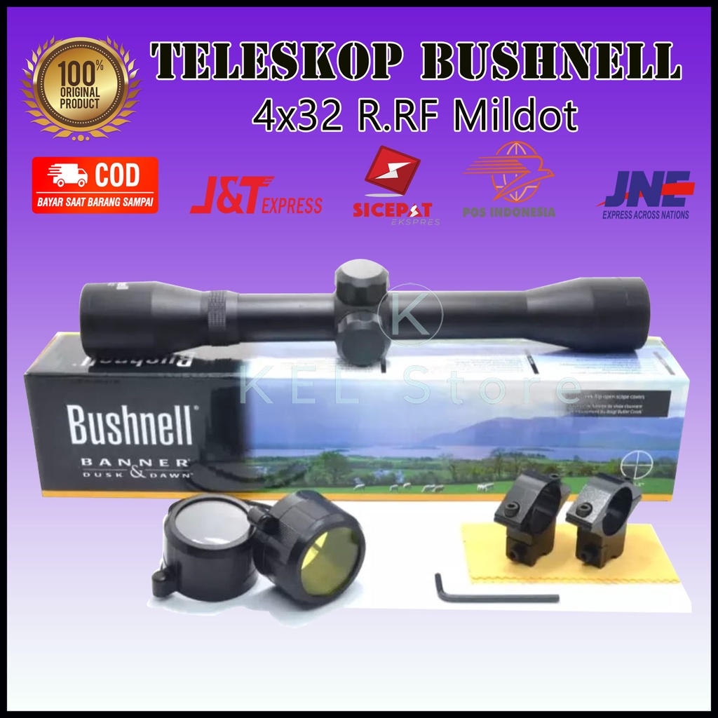 Telescope BUSHNELL 4x32  R.RF / teropong tele senapan bushnel mildot