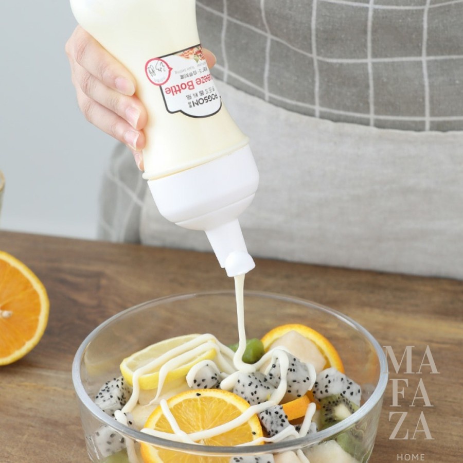 Botol Mayonaise Caos Plastik Kecap Saus Putih Anti Tumpah 350ml Botol Wadah Saos Putih Minyak Goreng Plastik Wadah Saus Botol
