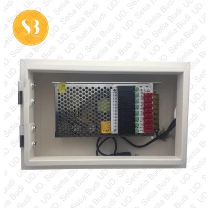 Power Supply CCTV 12V 10A + Box 8 Ports Fuse Box